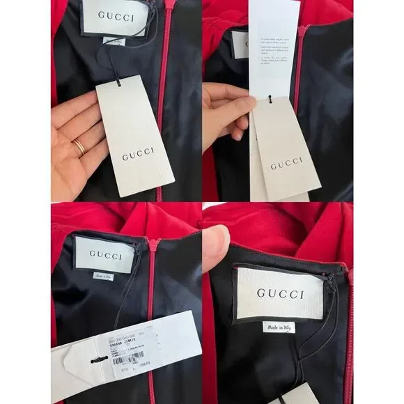 Gucci hammered matt enver satin maxi dress flame black IT42 - Picture 12 of 14